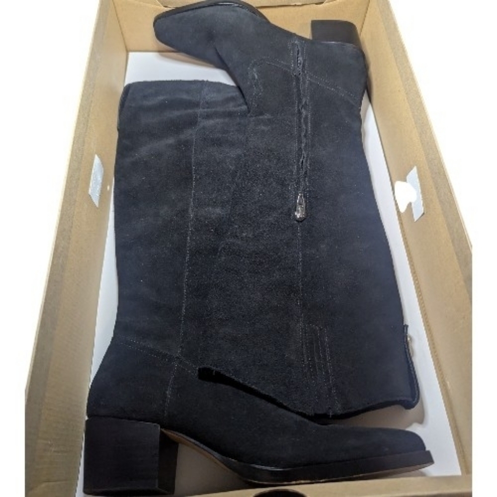 Dolce Vita Block Heel Boots Sz 8 Women’s Black Suede Knee Boot